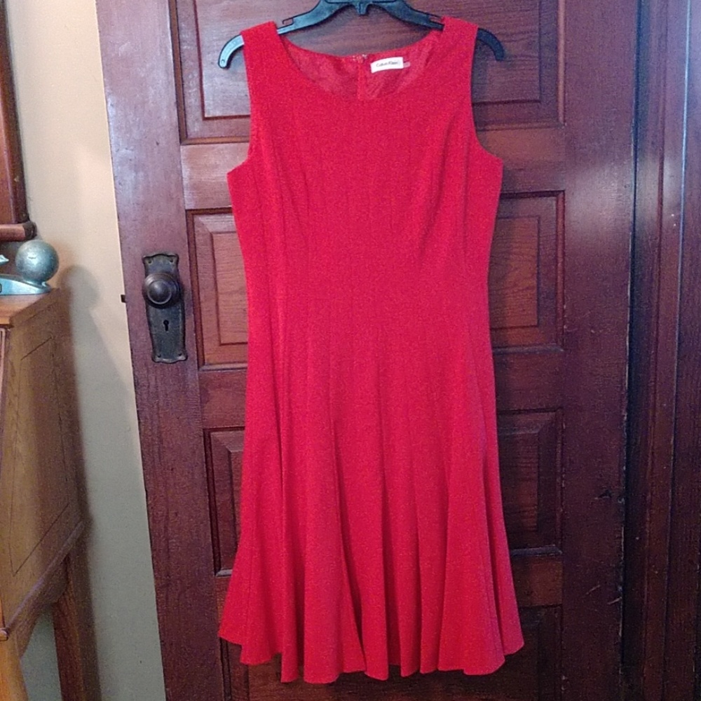 Calvin Klein Red Sheath Dress Size 10